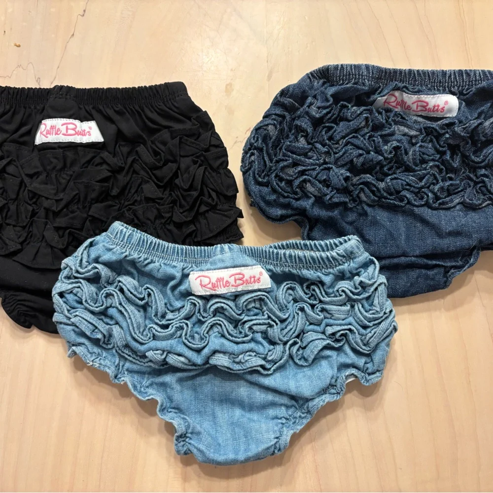 Ruffle Butts Ruffled Diaper Covers - Black, Dark Blue, Light Blue